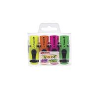 Edding 7 Mini-surligneur - couleurs néon - étui de 4 surligneurs - pointe biseautée 1-3 mm - petits surligneurs aux couleurs tendance - pour les bullet journals, l'école, l'université ou le bureau