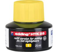 edding HTK 25 recharge d'encre - jaune - 25 ml - avec système capillaire, idéal pour recharger proprement et simplement les surligneurs edding e-345 et e-24.