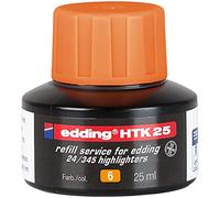 edding HTK 25 recharge d'encre - orange - 25 ml - avec système capillaire, idéal pour recharger proprement et simplement les surligneurs edding e-345 et e-24.