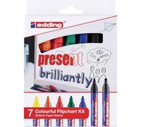 edding Marqueur pour tableau à feuilles mobiles 4-3033-7 – Pointe 1,5–3 mm – Étui 7 couleurs