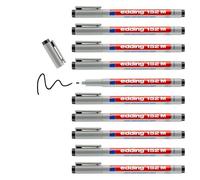 Edding Lot De 10 Feutres Non Permanent 152m Noir Pointe Moyenne 1 Mm