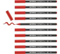 Edding Lot De 10 Feutres Porcelaine 4200 Rouge Pointe Pinceau 1-4 Mm