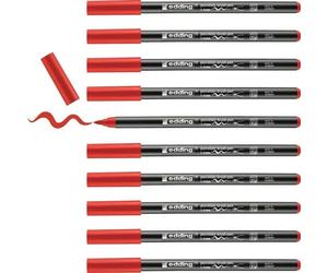 Edding Lot De 10 Feutres Porcelaine 4200 Rouge Pointe Pinceau 1-4 Mm