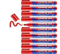 Edding Lot De 10 Marqueurs Papier Encre Brillante 33 Rouge 1-5 Mm