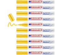 edding 750 marqueur peinture brillante - jaune - 10 feutres peinture brillante - pointe ronde 2-4mm - pour dessin, coloriage, scrapbooking - étanche, très opaque