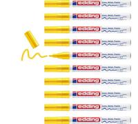 Edding Lot De 10 Marqueurs Peinture Brillante 751 Jaune Pointe Ronde 1-2 Mm