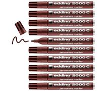 Edding Lot De 10 Marqueurs Permanent 2000 C Marron 1,5-3 Mm