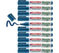 edding 22 EcoLine Permanent Marker Chisel Tip 1-5mm Line Blue (Pack 10)