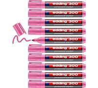 Edding Lot De 10 Marqueurs Permanent 300 Pointe Ronde Rose 1,5-3 Mm