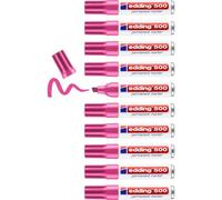 Edding Lot De 10 Marqueurs Permanent 500 Corps Alu Rose Pointe Biseautée 2-7 Mm