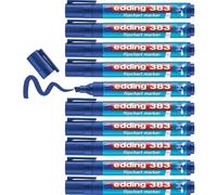 Edding Lot De 10 Marqueurs Pour Chevalets 383 Bleu 1-5 Mm