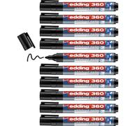 Edding Lot De 10 Marqueurs Pour Tableaux Blancs 360 Noir 1,5-3 Mm