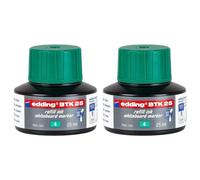 EDDING Lot de 2 Recharges d'encre par Capillarité BTK25 pour Marqueurs Tableau Blanc Vert