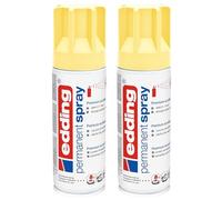 EDDING Lot de 2 Sprays 200ml Peinture Permanent 5200 Jaune Pastel Mat