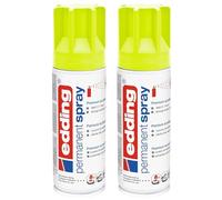 Edding 5200 spray permanent - jaune fluorescent mat - 200 ml - peinture acrylique pour peindre ou décorer verre, métal, bois, céramique, plastique, toile - peinture acrylique en aérosol