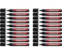 edding Lot de 20 marqueurs permanents 300 noirs