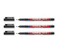EDDING Lot de 3 Feutres Permanent 141F Noir Pointe Fine 0,6 mm