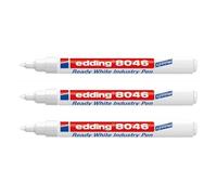 edding Lot de 3 Marqueurs Industriel prêt à l emploi 8046 Permanent 1-3 mm Blanc
