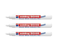 Edding Lot De 3 Marqueurs Industriel Prêt À L'emploi 8046 Permanent 1-3 Mm Blanc