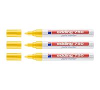 EDDING Lot de 3 Marqueurs Peinture 750 Jaune Pointe Ronde 2-4 mm