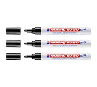 EDDING Lot de 3 Marqueurs Peinture 8750 Spécial Industrie Noir 2-4 mm
