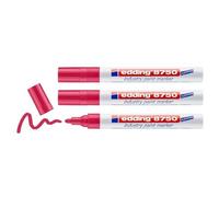 Edding Lot De 3 Marqueurs Peinture 8750 Spécial Industrie Rouge 2-4 Mm