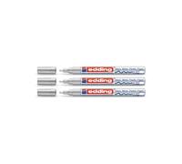 Edding Lot De 3 Marqueurs Peinture Brillante 751 Argent 1-2 Mm