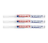 Edding Lot De 3 Marqueurs Peinture Brillante 753 Blanc 1-2,5 Mm