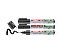 Edding Lot De 3 Marqueurs Permanent 22 Ecoline Noir 1-5 Mm