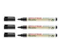 Edding Lot de 3 Marqueurs Permanent 25 Ecoline noir 1 mm