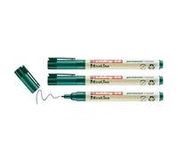 Edding Lot de 3 Marqueurs Permanent 25 Ecoline Vert Pointe Fine 1 mm