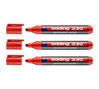 Edding Lot De 3 Marqueurs Permanent 330 Rouge 1-5 Mm