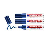 Edding Lot De 3 Marqueurs Permanent 550 Bleu 3-4 Mm