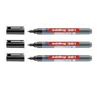 EDDING Lot de 3 Marqueurs pour Tableaux blancs 361 Noir Pointe Fine 1 mm