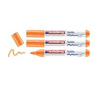 Edding Lot De 3 Marqueurs Pour Textiles 4500 Orange Fluorescent 2-3 Mm