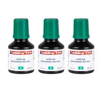 EDDING Lot de 3 Recharges D'encre 30ml T25 Goutte à Goutte Pour Marqueur Permanent Vert