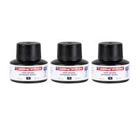 Edding Lot De 3 Recharges D'encre Mtk 25 Par Capillarité Pour Marqueurs Permanents Noir