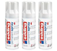 EDDING Lot de 3 Sprays 200ml Peinture Acrylique Permanent 5200 Trafic Blanc brillante