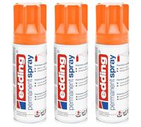 EDDING Lot de 3 Sprays 200ml Peinture Permanent 5200 Orange Fluorescent Mat
