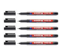 Edding Lot De 5 Feutres Permanent 140 S Noir Pointe Extra Fine 0,3 Mm