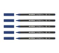 Edding Lot De 5 Feutres Pinceau Porcelaine 4200 Bleu Acier 1-4 Mm