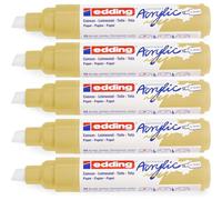 Edding Lot De 5 Marqueurs Acrylique Large 5000 Jaune Pastel 5-10 Mm