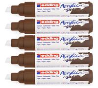 Edding Lot De 5 Marqueurs Acrylique Large 5000 Marron Chocolat 5-10 Mm