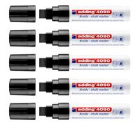 EDDING Lot de 5 Marqueurs Craie Liquide 4090 Noir Pointe Large 4-15 mm