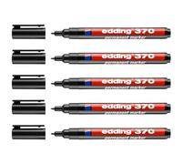 EDDING Lot de 5 Marqueurs Permanent 370 noir 1 mm