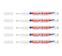 Edding Lot De 5 Marqueurs Spécial Radiologie 8010 Blanc Pointe Fine 0,8 Mm