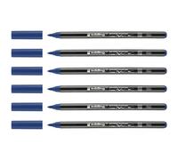 Edding Lot De 6 Feutres Pinceau Porcelaine 4200 Bleu Acier 1-4 Mm