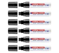 EDDING Lot de 6 Marqueurs Craie Liquide 4090 Noir Pointe Large 4-15 mm