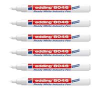 Edding Lot De 6 Marqueurs Industriel Prêt À L'emploi 8046 Permanent 1-3 Mm Blanc