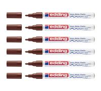 EDDING Lot de 6 Marqueurs Peinture brillante 751 Marron 1-2 mm